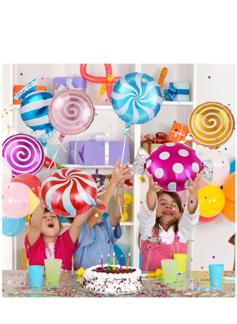 23-Piece Candy Balloons Set - Round Lollipop Balloons for Candyland Birthday Party Decorations, Perfect for Boys and Girls - 18 Inches