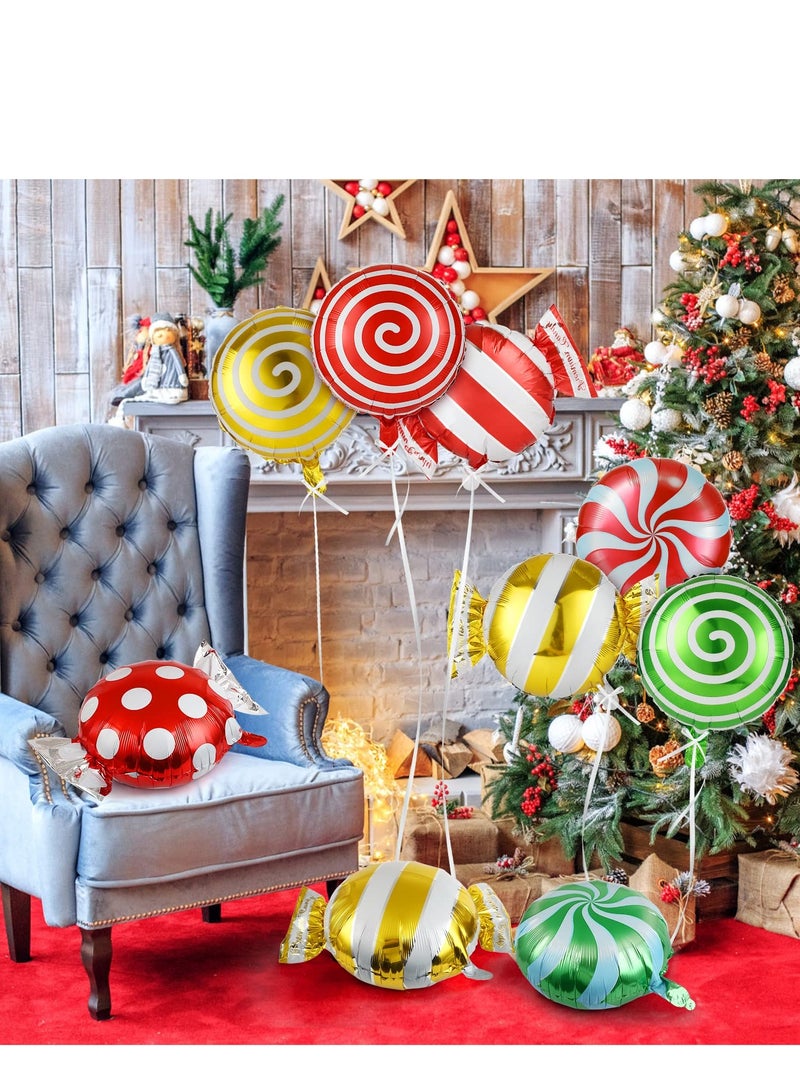 23Pcs Sweet Candy Balloons Set Round Lollipop Balloons Candy Land Party Decoration Birthday Balloons Candyland Birthday Party Decoration for Boys and Girls - 18 inches