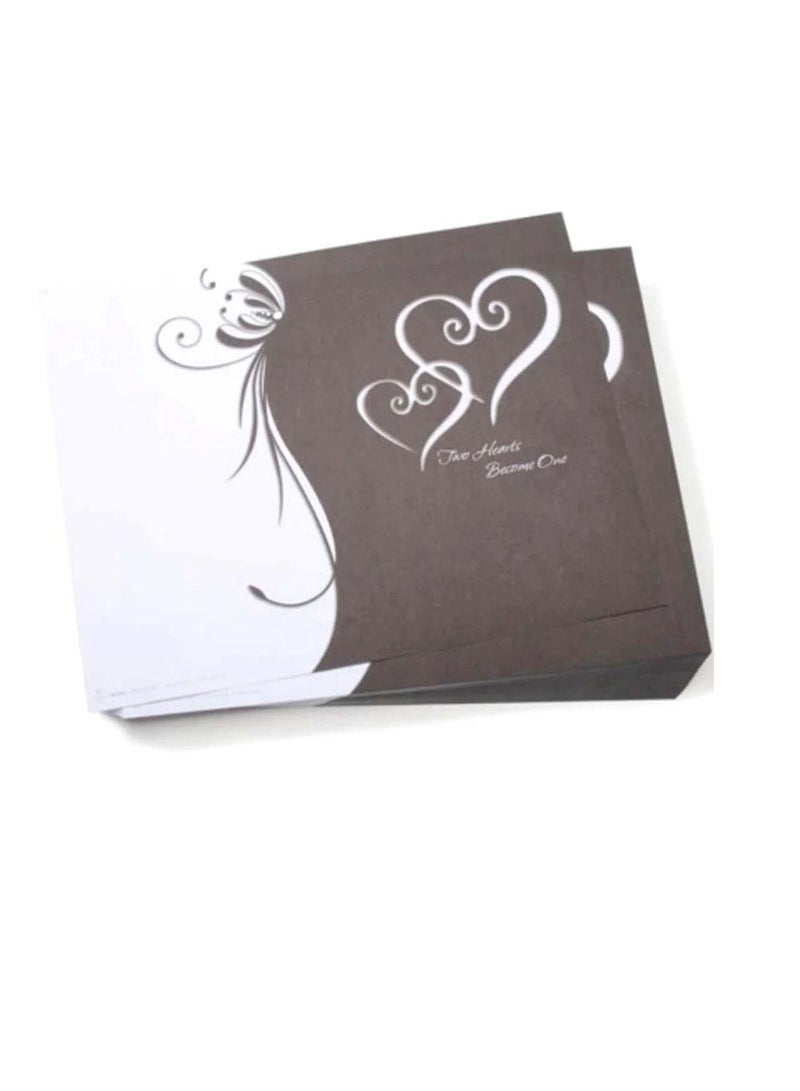 Black & White Double Heart Wedding Program Kit Two Hearts Become One