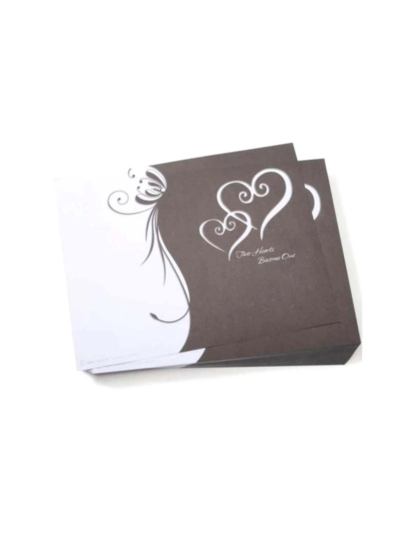 Black & White Double Heart Wedding Program Kit Two Hearts Become One