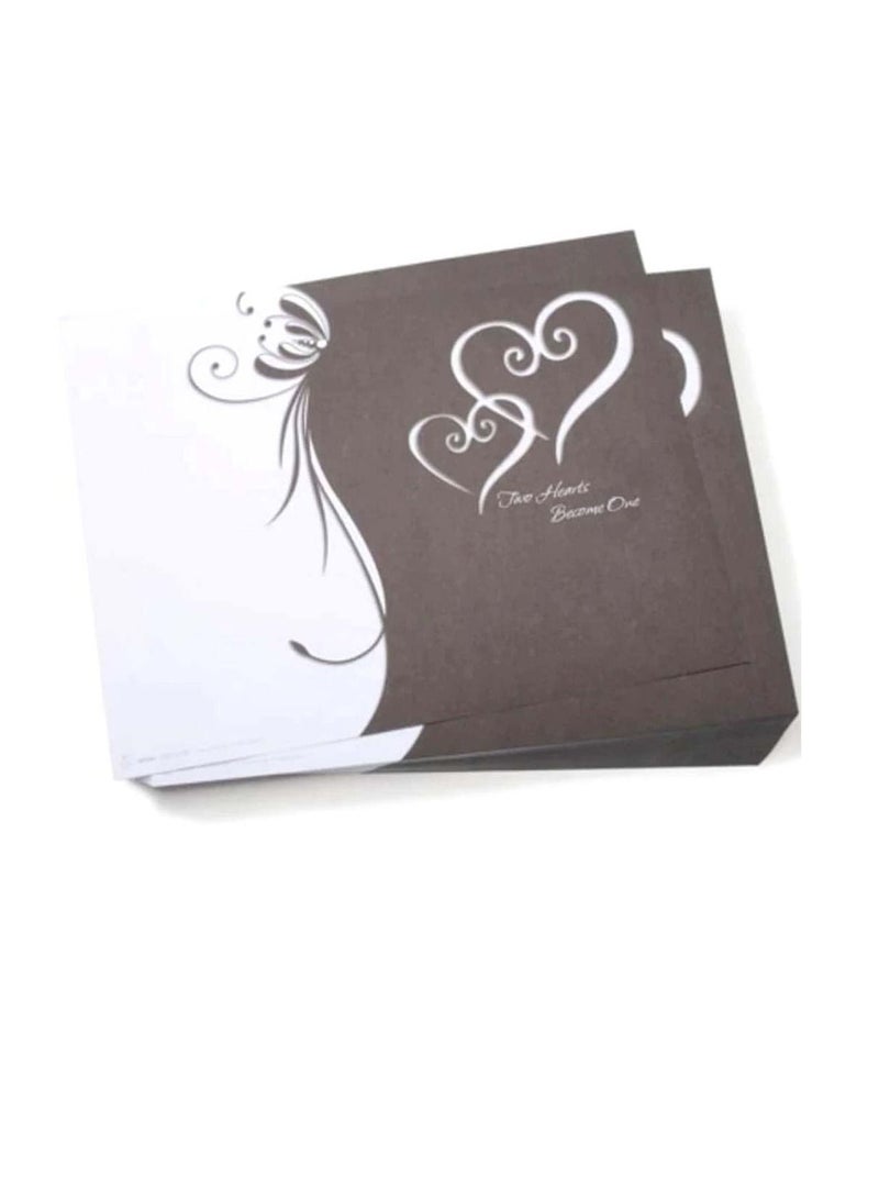 Black & White Double Heart Wedding Program Kit Two Hearts Become One