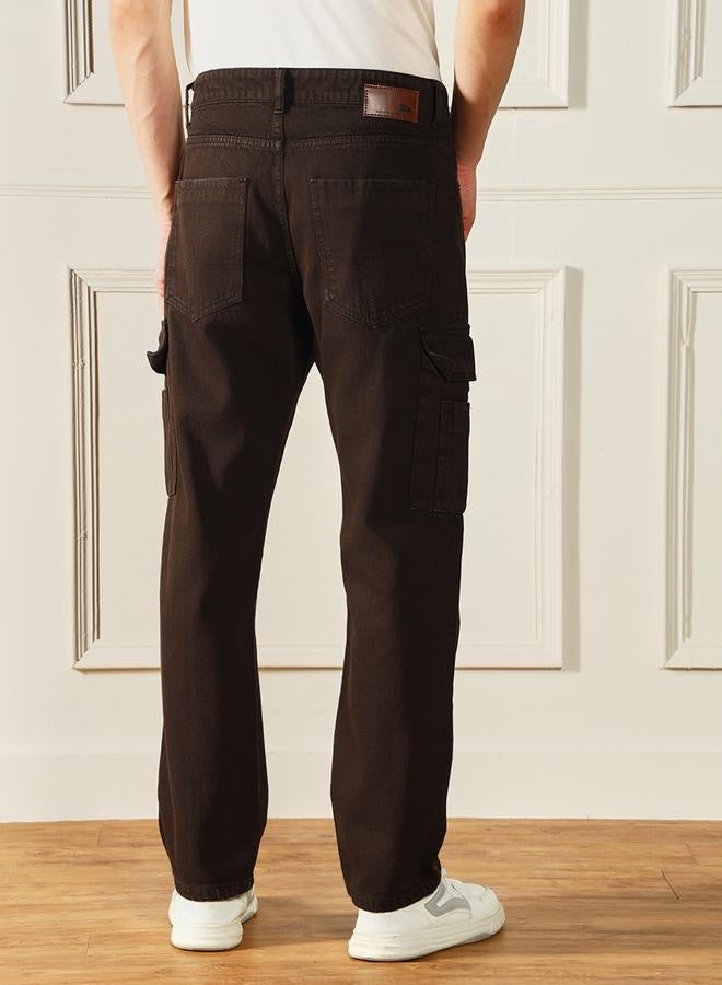 Men's Brown Relaxed Fit Jeans - Effortless Style and Comfort