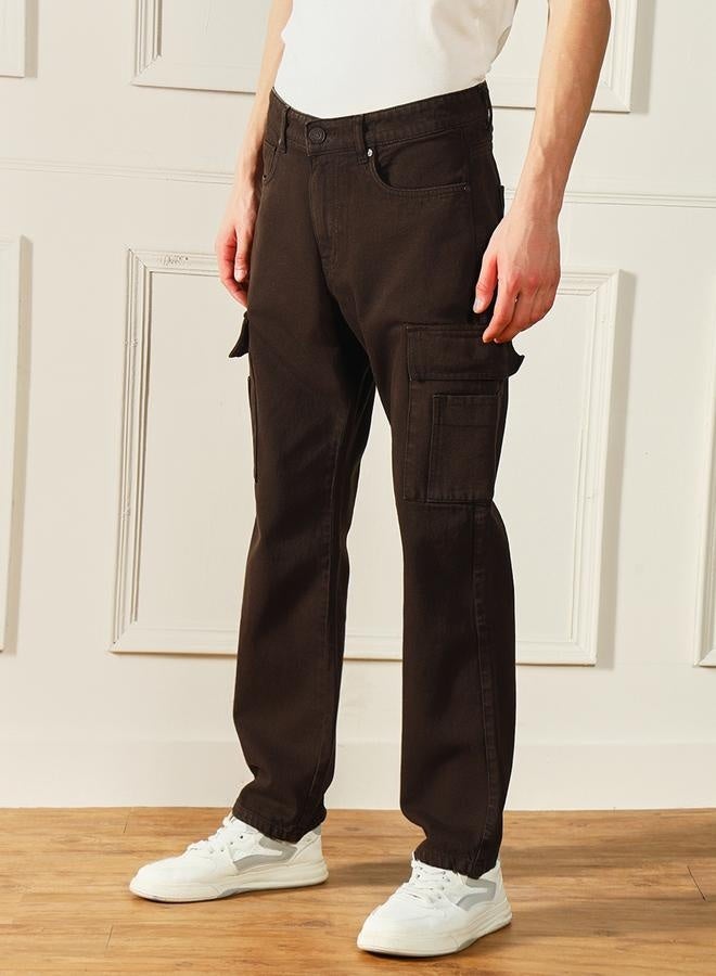 Men's Brown Relaxed Fit Jeans - Effortless Style and Comfort