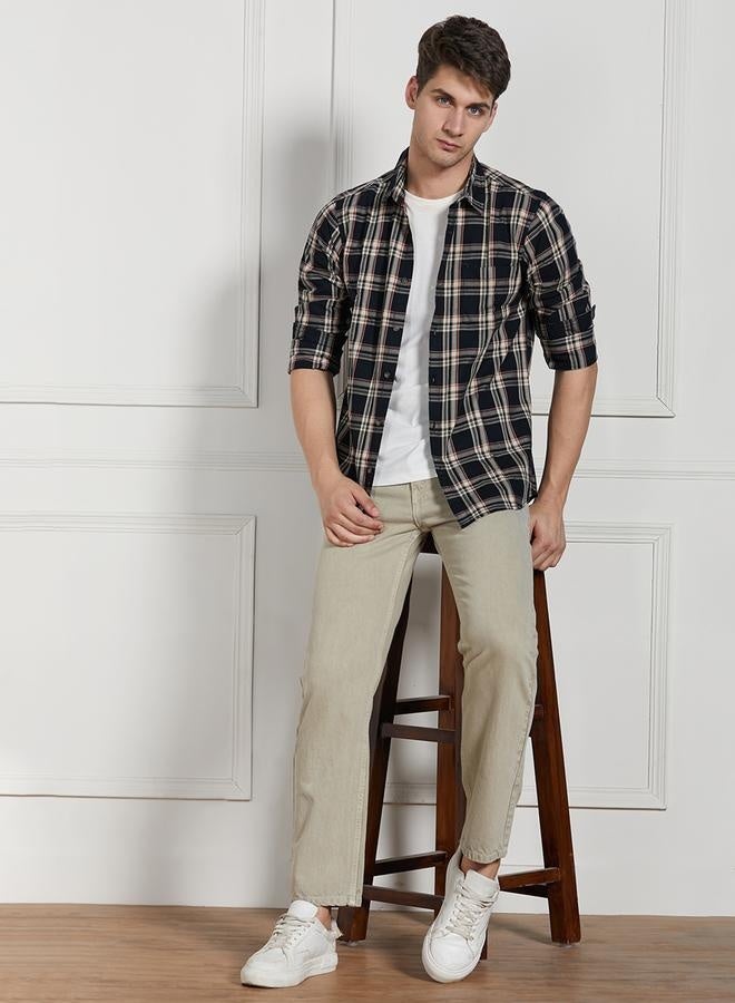 Men's Khaki Relaxed Fit Jeans - Effortless Everyday Style