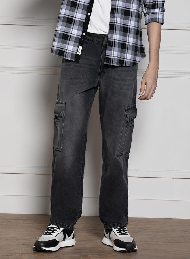 Men’s Dark Grey Relaxed Fit Jeans