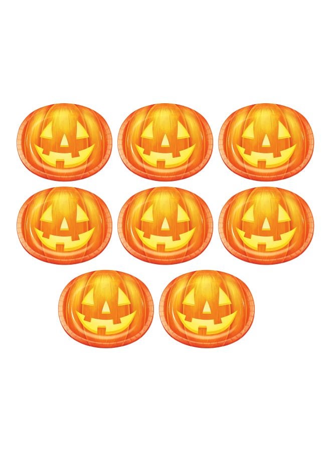 8-Piece Halloween Pumpkin Themed Tray Set 10x12inch