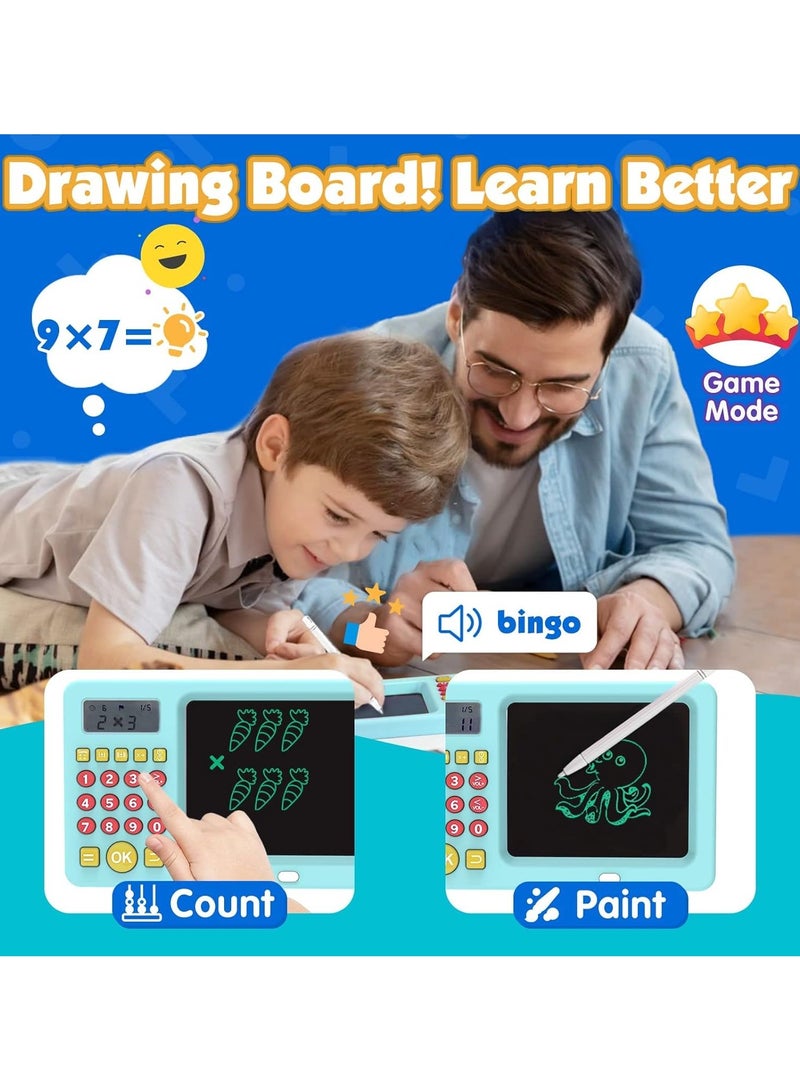 Early education machine Interactive Electronic Math Game with Sketch Pad - Educational Math Learning Games for Kids: Addition, Subtraction, Multiplication, Division, Number Comparison & Logic -yellow