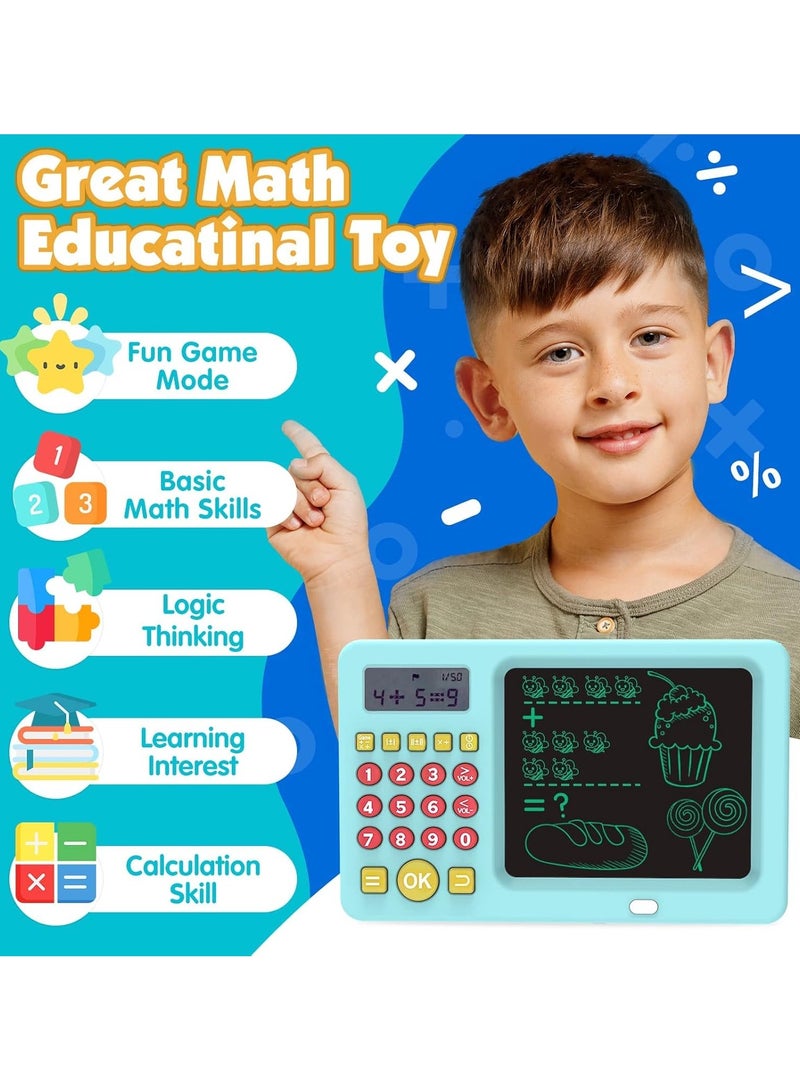 Early education machine Interactive Electronic Math Game with Sketch Pad - Educational Math Learning Games for Kids: Addition, Subtraction, Multiplication, Division, Number Comparison & Logic -yellow