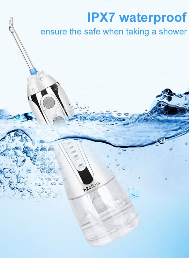 Cordless Oral Irrigation 5 Modes with Travel Bag 5 Nozzles 300ml White