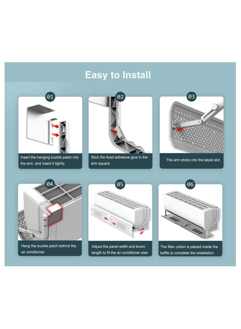 Adjustable Wall-Mounted Air Conditioner Wind Deflector for Home and Bedroom – Anti-Direct Wind Shield and Airflow Control Baffle