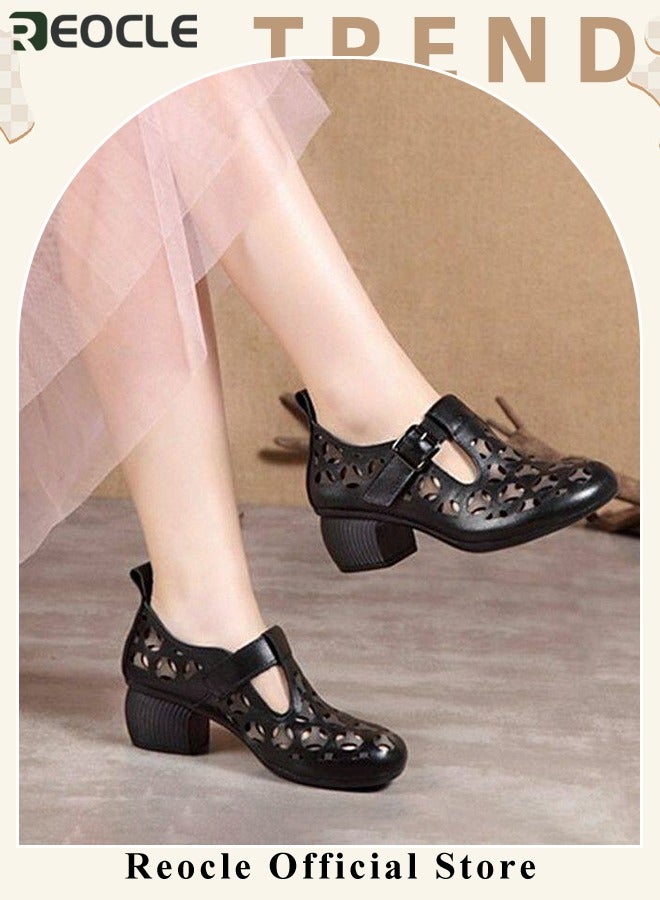 Women's Mules Sandals Slip on Casual Shoes Comfortable Closed Toe Dressy Wedge Mule Breathable Wedge Sandals Summer Sandals for Walking