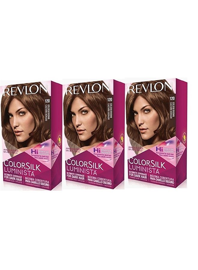Revlon Colorsilk Luminista Haircolor, Golden Brown, 3 Count