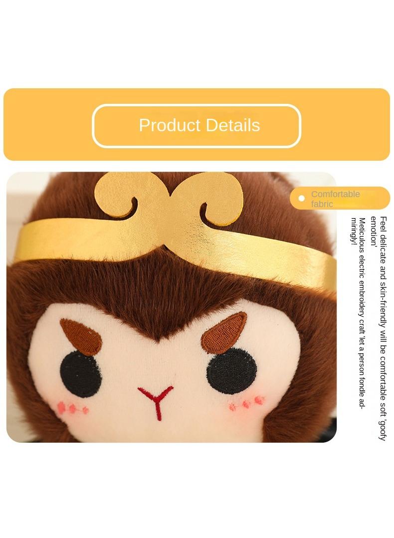 Wu Kong Plush for Black Myth Stuffed Peripherals Monkey King Doll Cute Monkey Animals Stuffed Toy for Gaming Fans Boys Girls