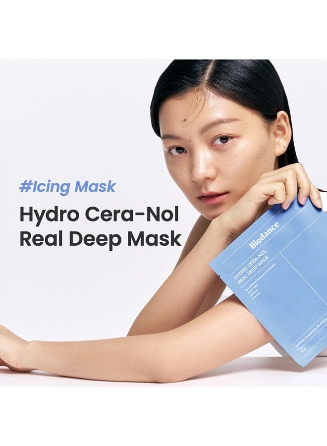 Hydro Cera-nol Real Deep Mask, Overnight Hydrogel Mask, Soothing, Moisturizing, Nourishing, 1.19oz(34g) x 4ea