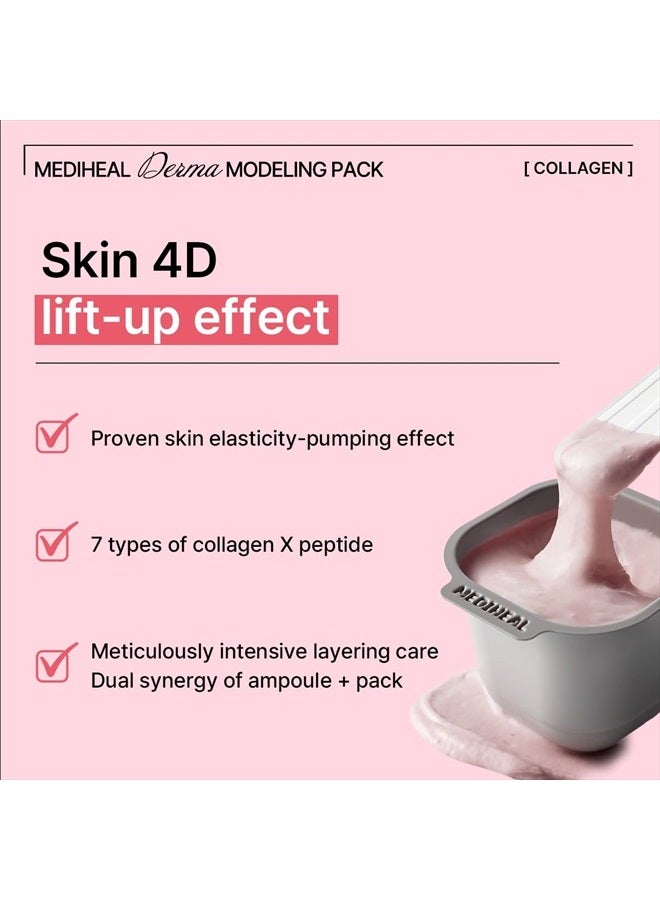 Derma Modeling Pack (Collagen) - Filling Elasticity For Glow Skin - Easy DIY Home Spa Kits, Hydrating Icy Jelly Mask For Skin Refreshment