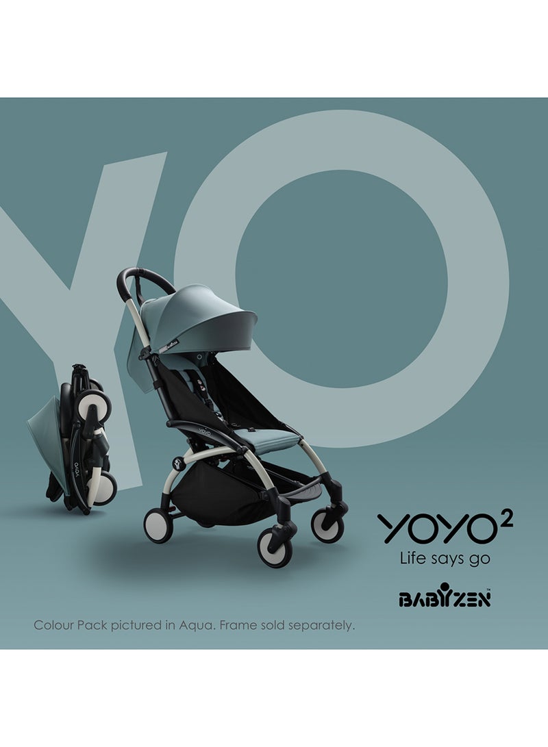 Yoyo 6+ Colour Pack Textiles Only Seat Cushion, Matching Canopy And Zipped Back Pocket Requires Baby Stroller Yoyo2 Frame - Olive