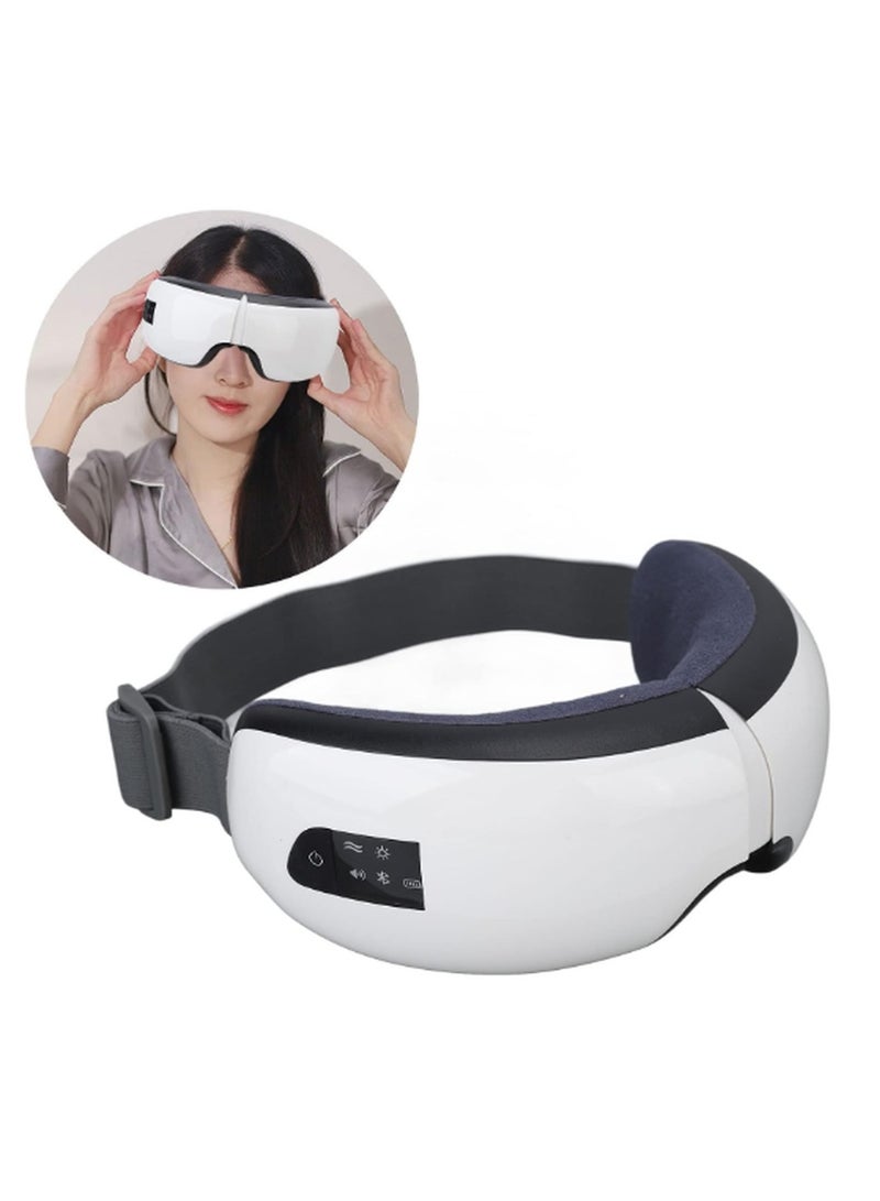 Eye Massager, USB Rechargeable Electric Heat Compression Eye Relief Tool with Music