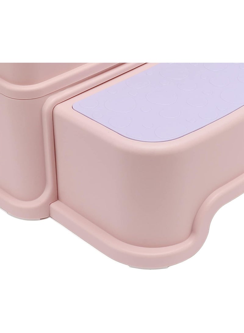 Toddler Step Stool for Bathroom Sink 2 Step Stool for Kids Toilet Potty Training Non-Slip Kid Plastic Stools with Handle