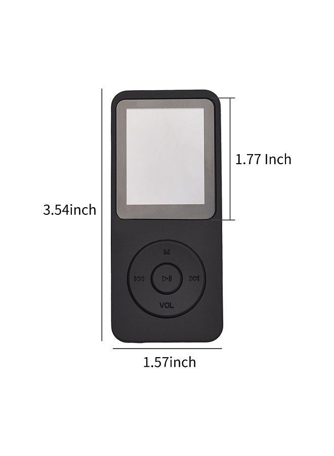 Portable MP4 Player with 16GB Memory Card MP3 Music Player 1.77 Inch LCD Screen Video Player Photo Viewer Support Music FM Radio Video E-book Recorder