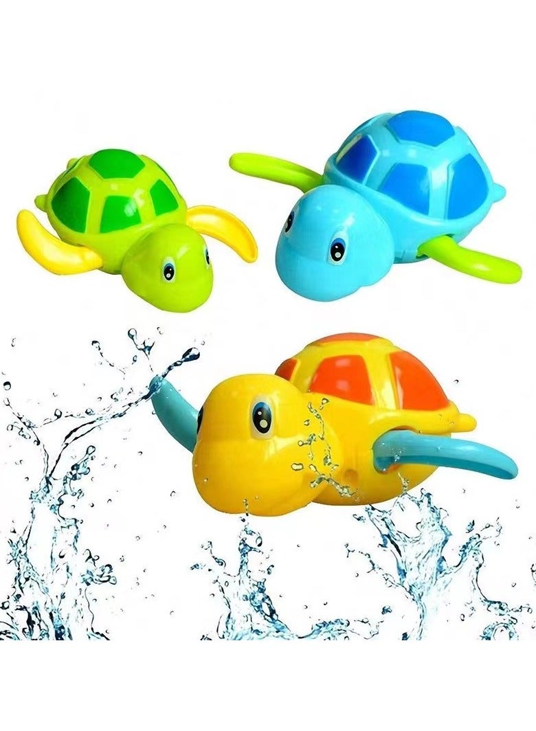 Pack of 3 Wind-Up Bath Swimming Turtle Toys