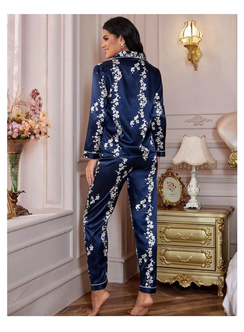 Women 2 Pieces Premium Satin Pyjama Set Ladies Sleepwear