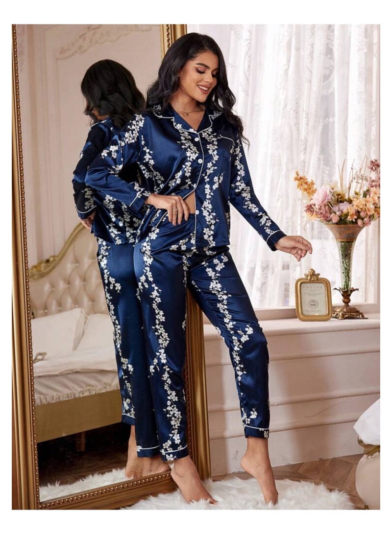 Women 2 Pieces Premium Satin Pyjama Set Ladies Sleepwear