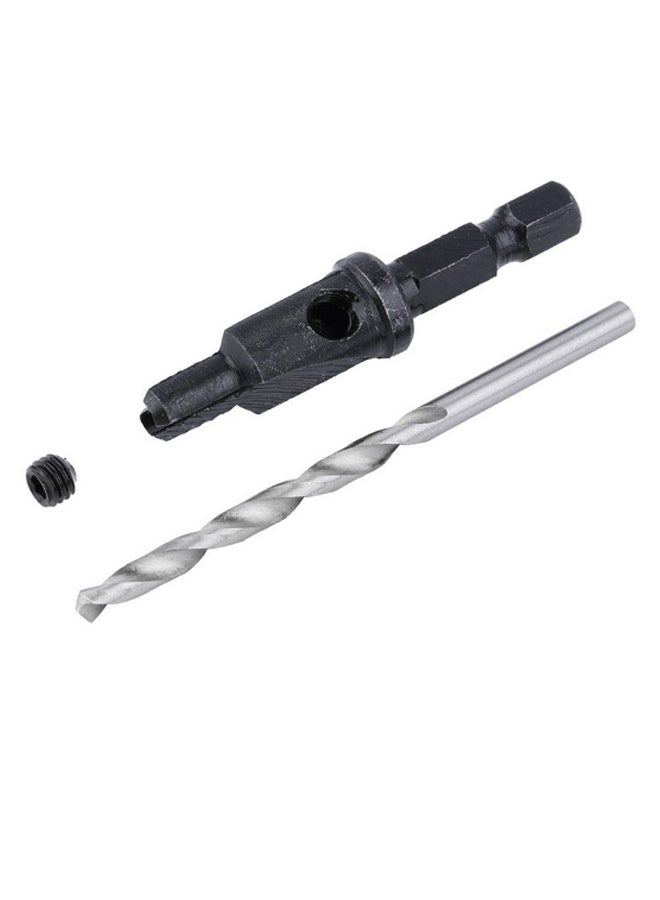 4-Piece Drill Bits With Shank Screw Black