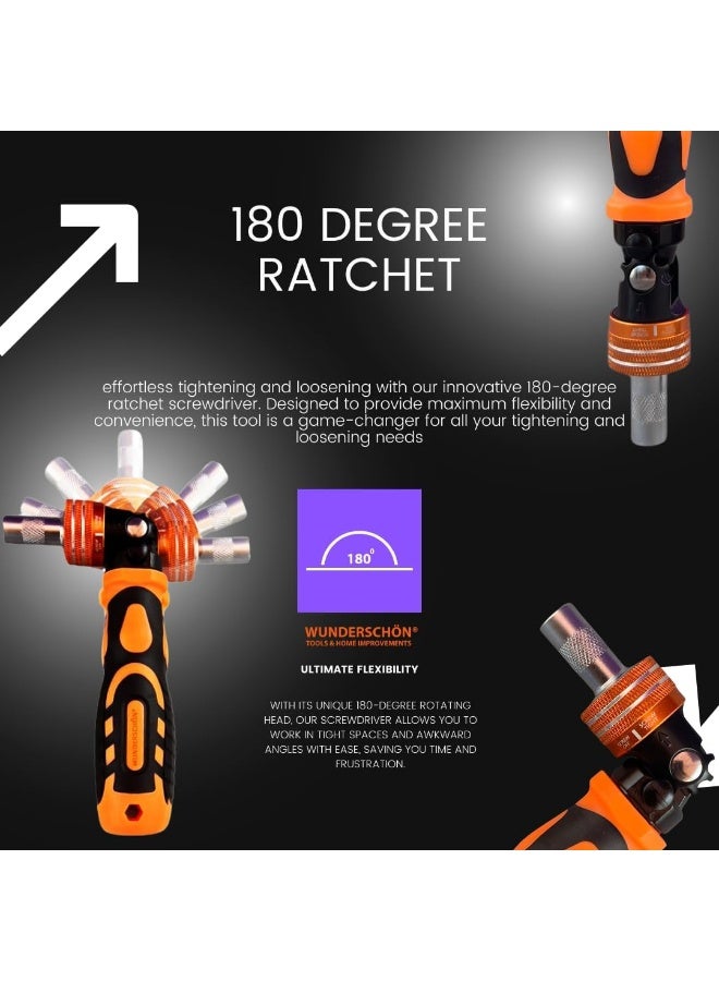 31-In-1 Multifunctional Reattaching Screwdriver Set 180 Degree Ratchet  Precision Screwdriver Interchangeable Magnetic Heads and Sockets