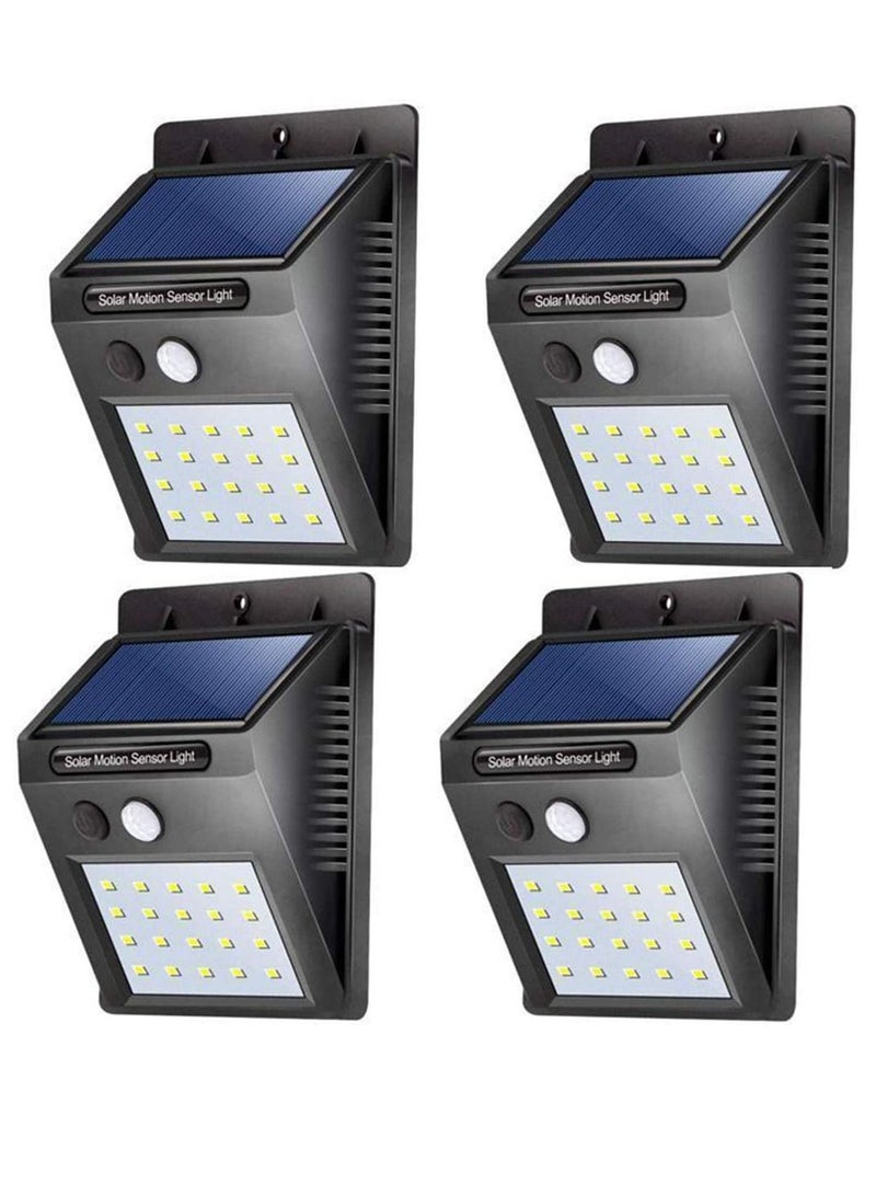 【4 pack】 35 LED Solar Lights Outdoor Waterproof Solar Motion Sensor Light Wireless Lights Outside Wall Lamp for Driveway Patio Garden Path