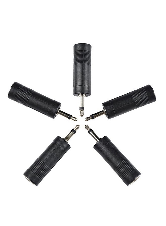 5-Piece Male To Female Audio Adapter Set Black