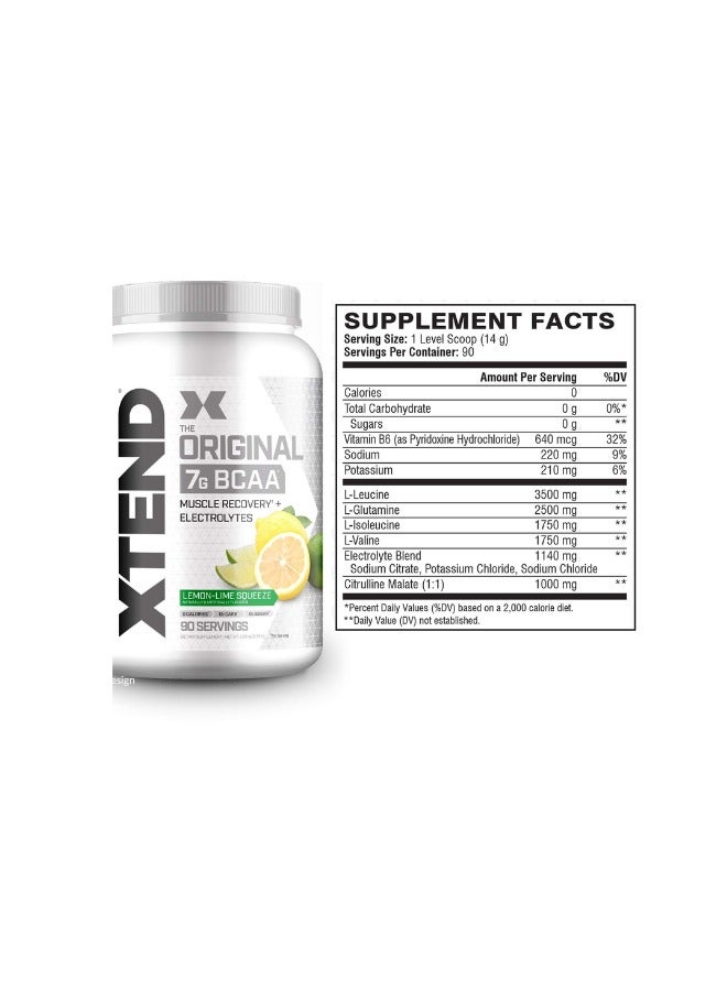 Xtend The Original 7G BCAA Muscle Recovery + Electrolytes, Lemon-Lime Squeeze Flavor - 90 Servings