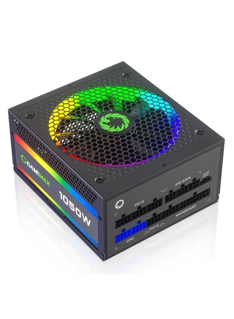 GAMEMAX Power Supply 1050W Fully Modular 80+ Gold Certified with ARGB Light, RGB-1050