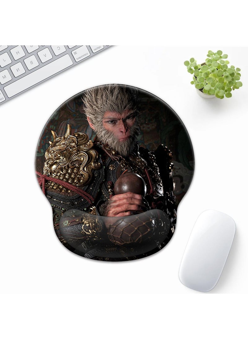 Black Myth Wukong Enlarged Superfine Fiber Soft Smooth Memory Foam Ergonomic Mouse Pad Keyboard Wrist Rest Comfortable for Desktop Laptop Mac or Gaming Stress Free Typing