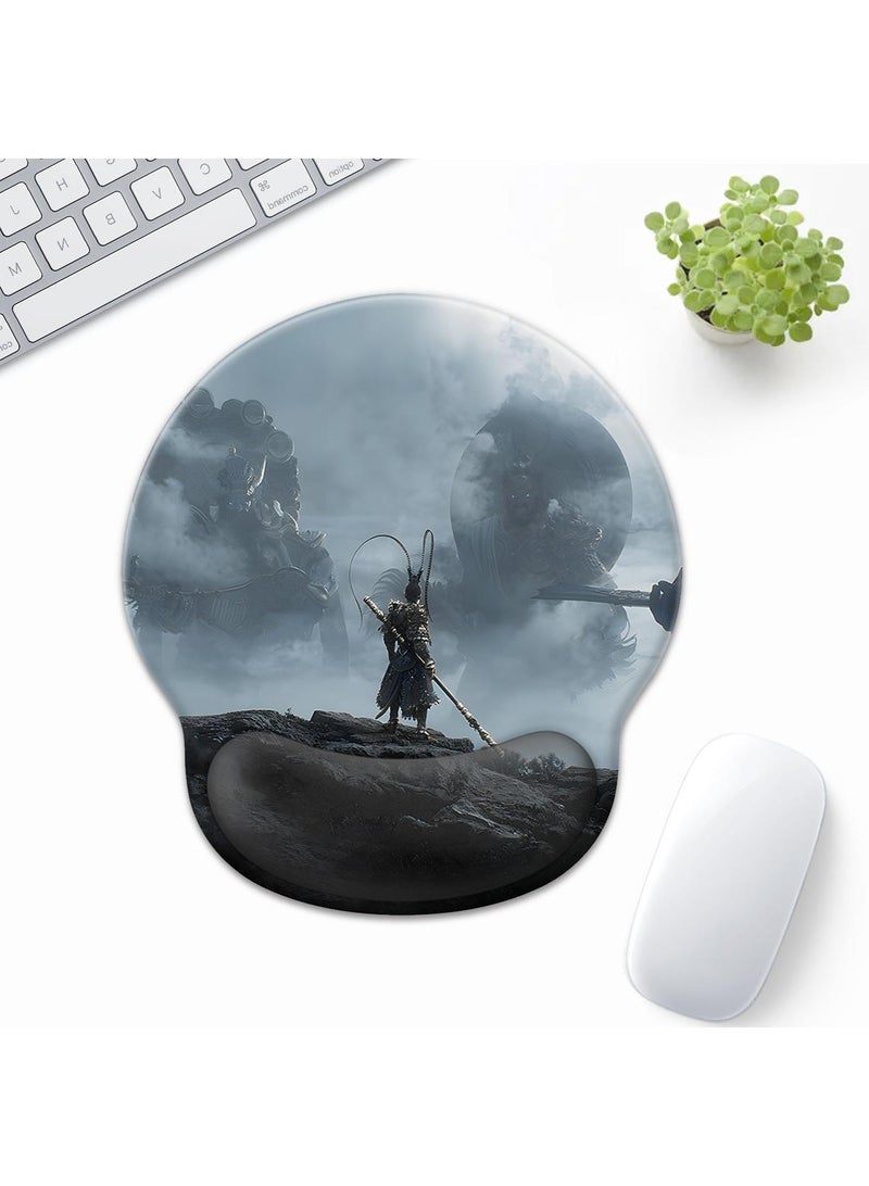 Black Myth Wukong Enlarged Superfine Fiber Soft Smooth Memory Foam Ergonomic Mouse Pad Keyboard Wrist Rest Comfortable for Desktop Laptop Mac or Gaming Stress Free Typing