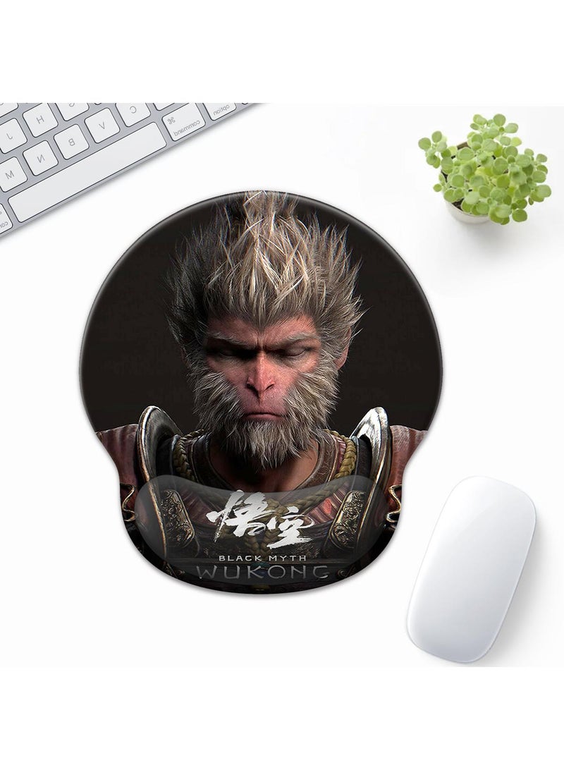 Black Myth Wukong Enlarged Superfine Fiber Soft Smooth Memory Foam Ergonomic Mouse Pad Keyboard Wrist Rest Comfortable for Desktop Laptop Mac or Gaming Stress Free Typing