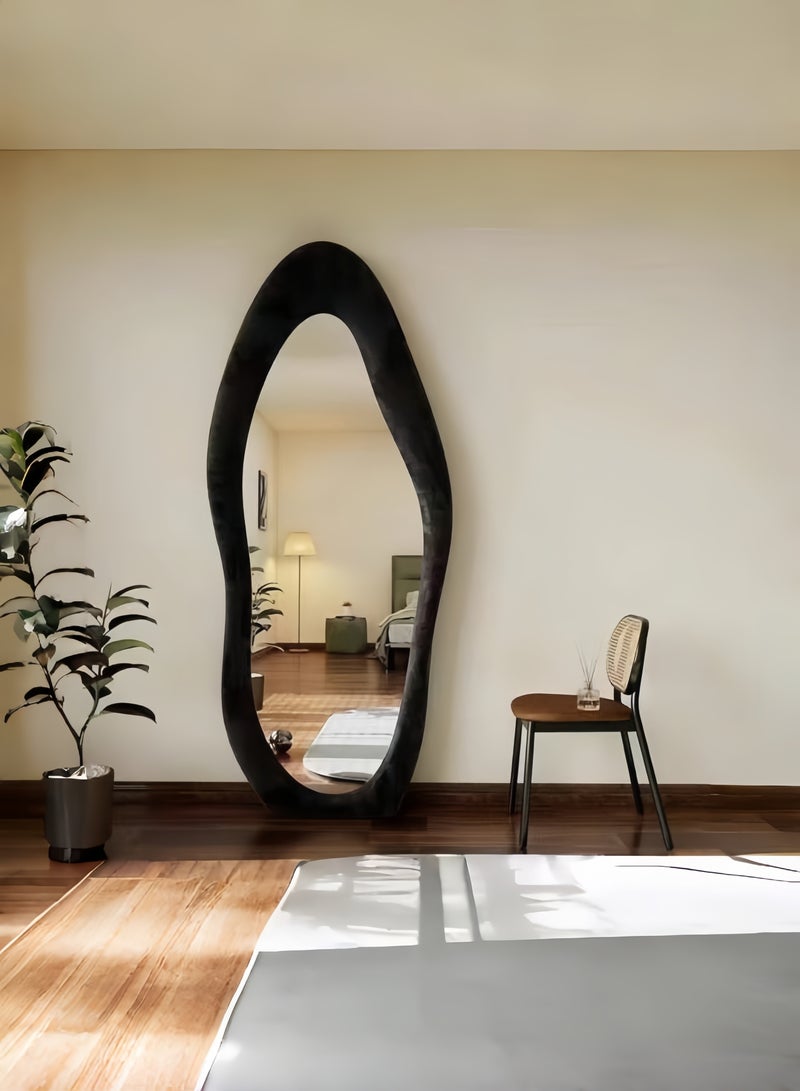 Full Body Mirror, Standing Mirror, White, Full Body Wall Mirror with Fleece Wrapped to Lean on the Wall for Bedroom, Living Room, Hallway and Wardrobe, 177 x 77 cm