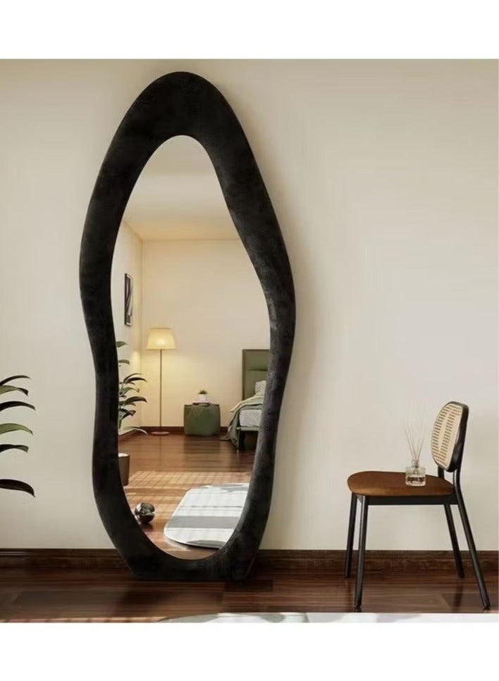 Full Body Mirror, Standing Mirror, White, Full Body Wall Mirror with Fleece Wrapped to Lean on the Wall for Bedroom, Living Room, Hallway and Wardrobe, 177 x 77 cm