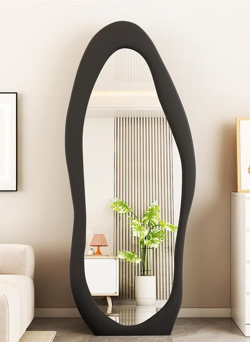 Full Body Mirror, Standing Mirror, White, Full Body Wall Mirror with Fleece Wrapped to Lean on the Wall for Bedroom, Living Room, Hallway and Wardrobe, 177 x 77 cm