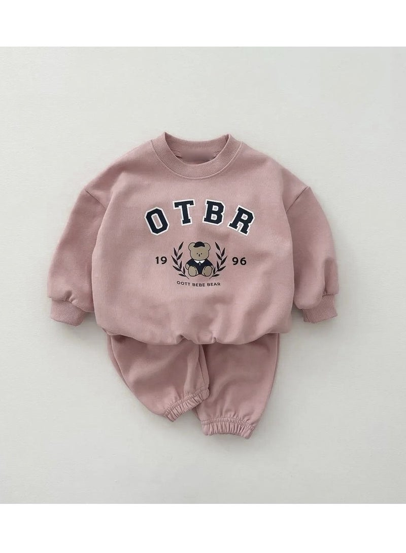 Baby Soft Cotton Long Sleeve Long Pants Sweatshirt Two-piece Set