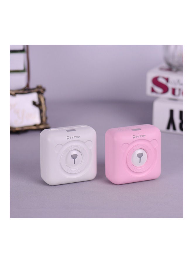 A6 Mini Pocket Wireless Thermal Printer With USB Cable Pink