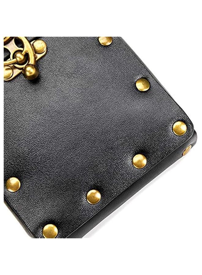 Belt Pouch Waist Bag Pack Medieval Vintage Leather Pouch Cellphone Holder Holster Carry Belt Purse Pocket Casual Hiking Festival Renaissance Faire Costume Props Travel Wallet (Black)