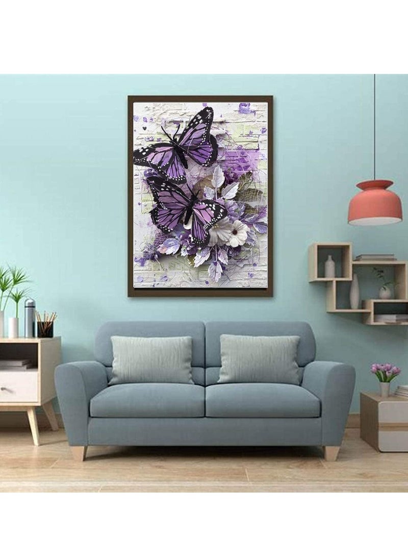 5d Diamond Painting Kits for Adults, Full Drill Art Animals Butterfly Rhinestone with Pictures Arts and Crafts Home Wall Decor