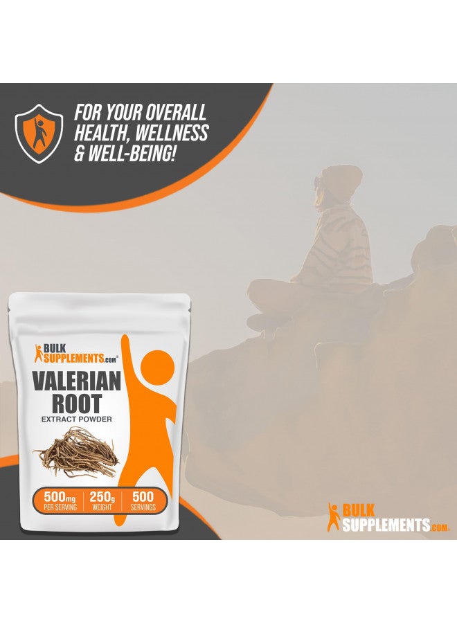 Bulksupplements.Com Valerian Root Extract Powder   Valerian Root Powder, Valerian Extract   For Overall Well Being, Gluten Free, 500Mg Per Serving, 250G (8.8 Oz), Pack of1