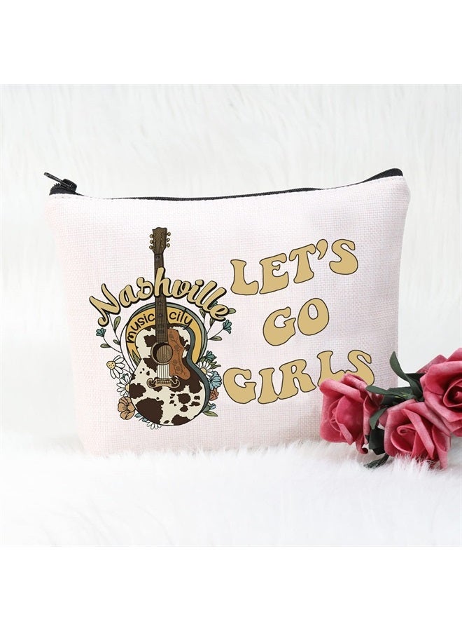 Nashville Music City Gift Let's Go Girls Cosmetic Bag Country Music Gift (Let's Go Girls Music Cosmetic Bag)