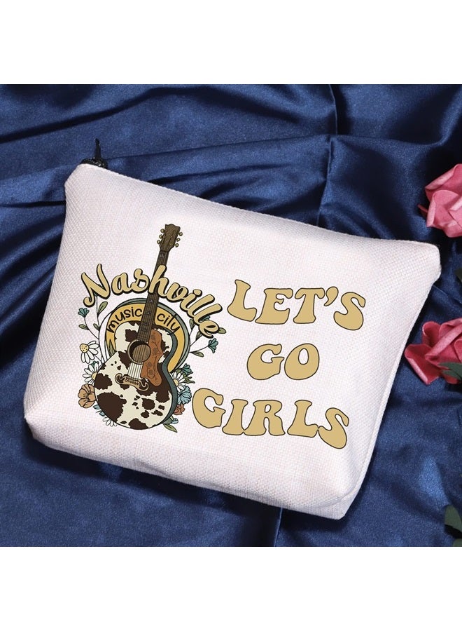 Nashville Music City Gift Let's Go Girls Cosmetic Bag Country Music Gift (Let's Go Girls Music Cosmetic Bag)