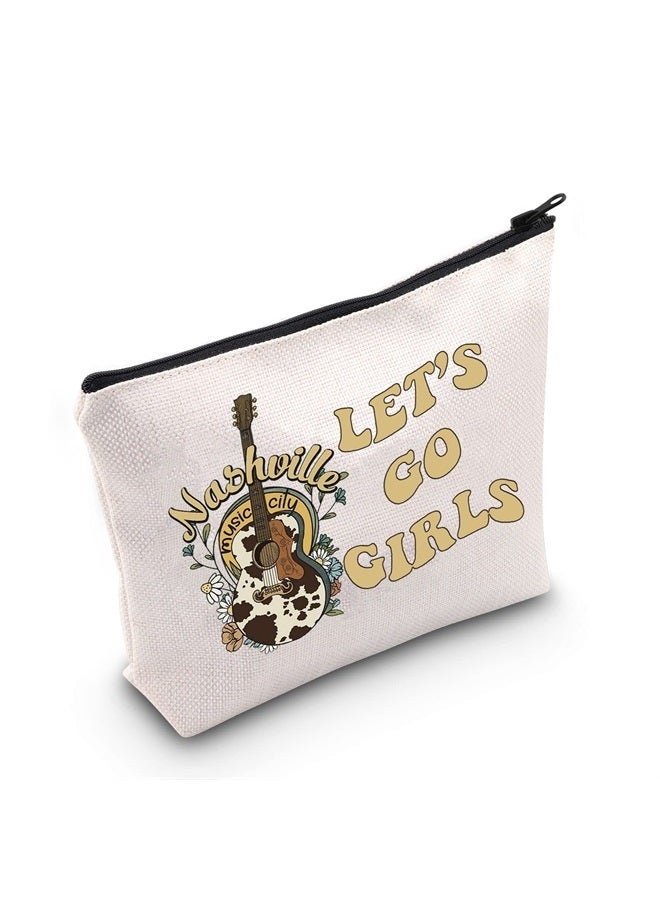 Nashville Music City Gift Let's Go Girls Cosmetic Bag Country Music Gift (Let's Go Girls Music Cosmetic Bag)