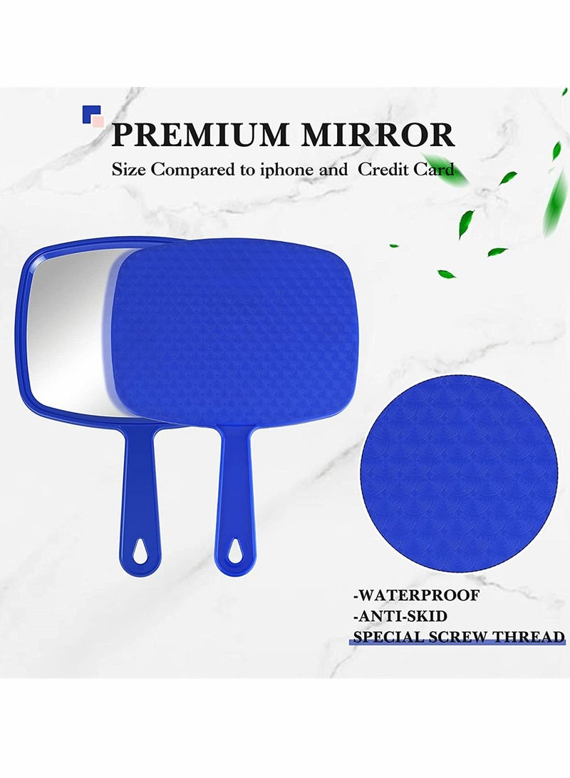 3 Pieces Hand Mirror Handheld Cosmetic Mirror With Handle, Makeup Hand Mirror Hairdressers Paddle Mirror Portable Vanity Mirror For Travel, Home And Salon Use (Random Color)