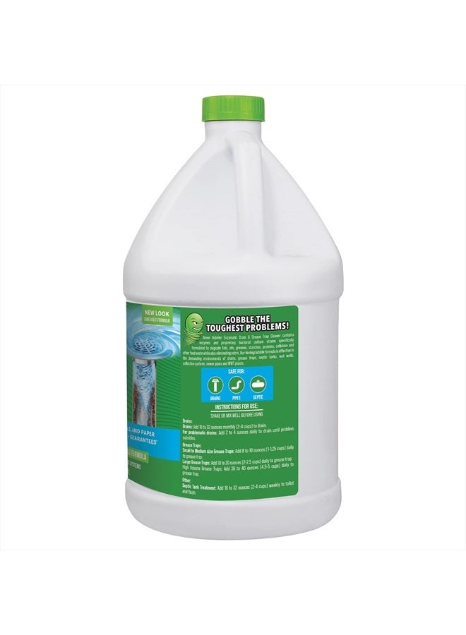 Enzyme Drain Cleaner | Controls Foul Odors & Breaks Down Grease, Paper, Fat & Oil in Sewer Lines, Septic Tanks & Grease Traps | 1 Gallon