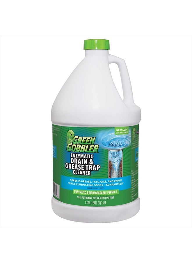 Enzyme Drain Cleaner | Controls Foul Odors & Breaks Down Grease, Paper, Fat & Oil in Sewer Lines, Septic Tanks & Grease Traps | 1 Gallon