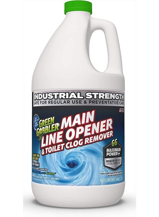 Ultimate Main Drain Opener | Drain cleaner Hair Clog Remover | Works On Main Lines, Sinks, Tubs, Toilets, Showers, Kitchen Sinks | 64 fl. oz.